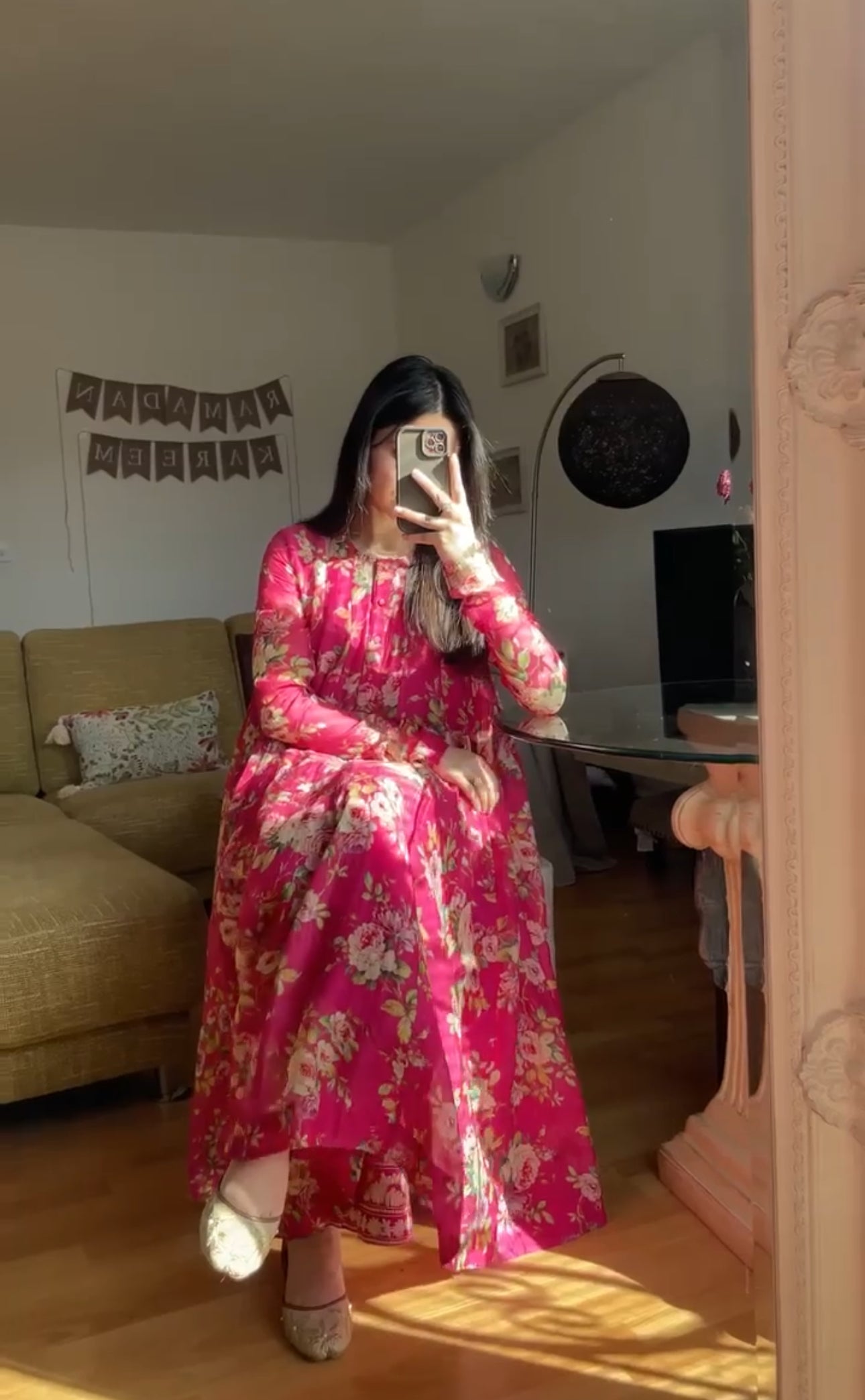 Floral anarkali suit