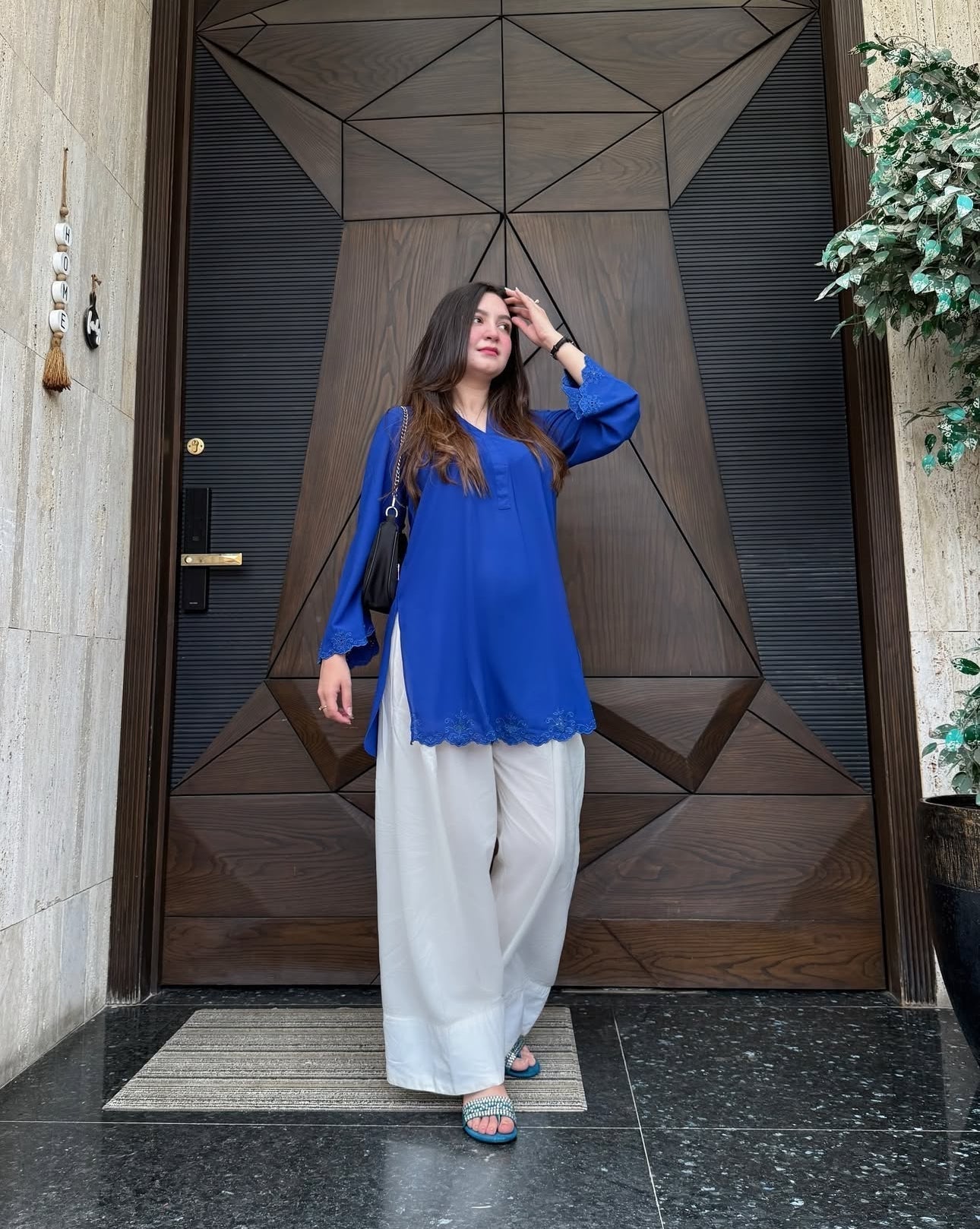 Royal blue embroidery Farsi cord set