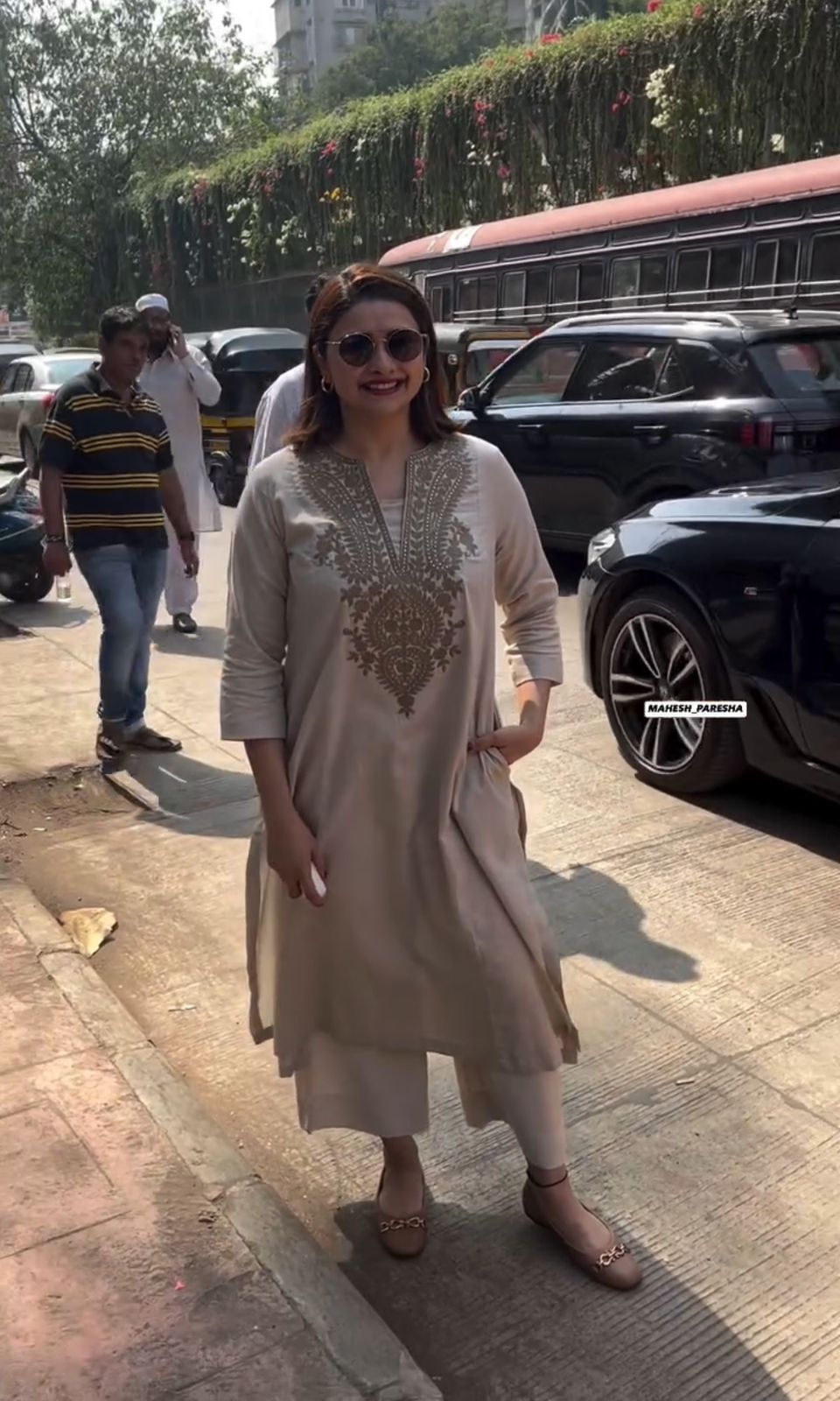 Beige Embroidered kurta set