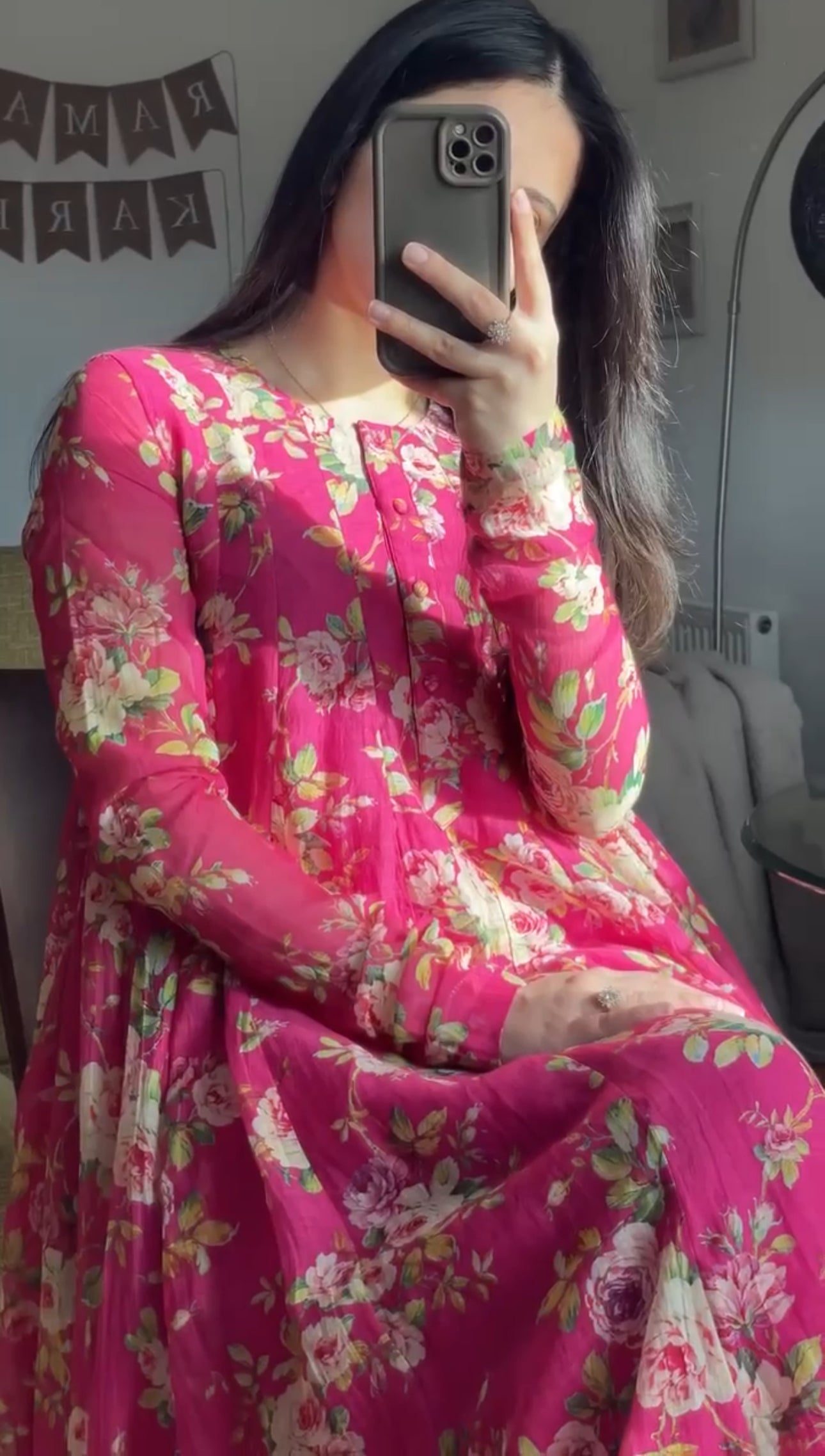 Floral anarkali suit