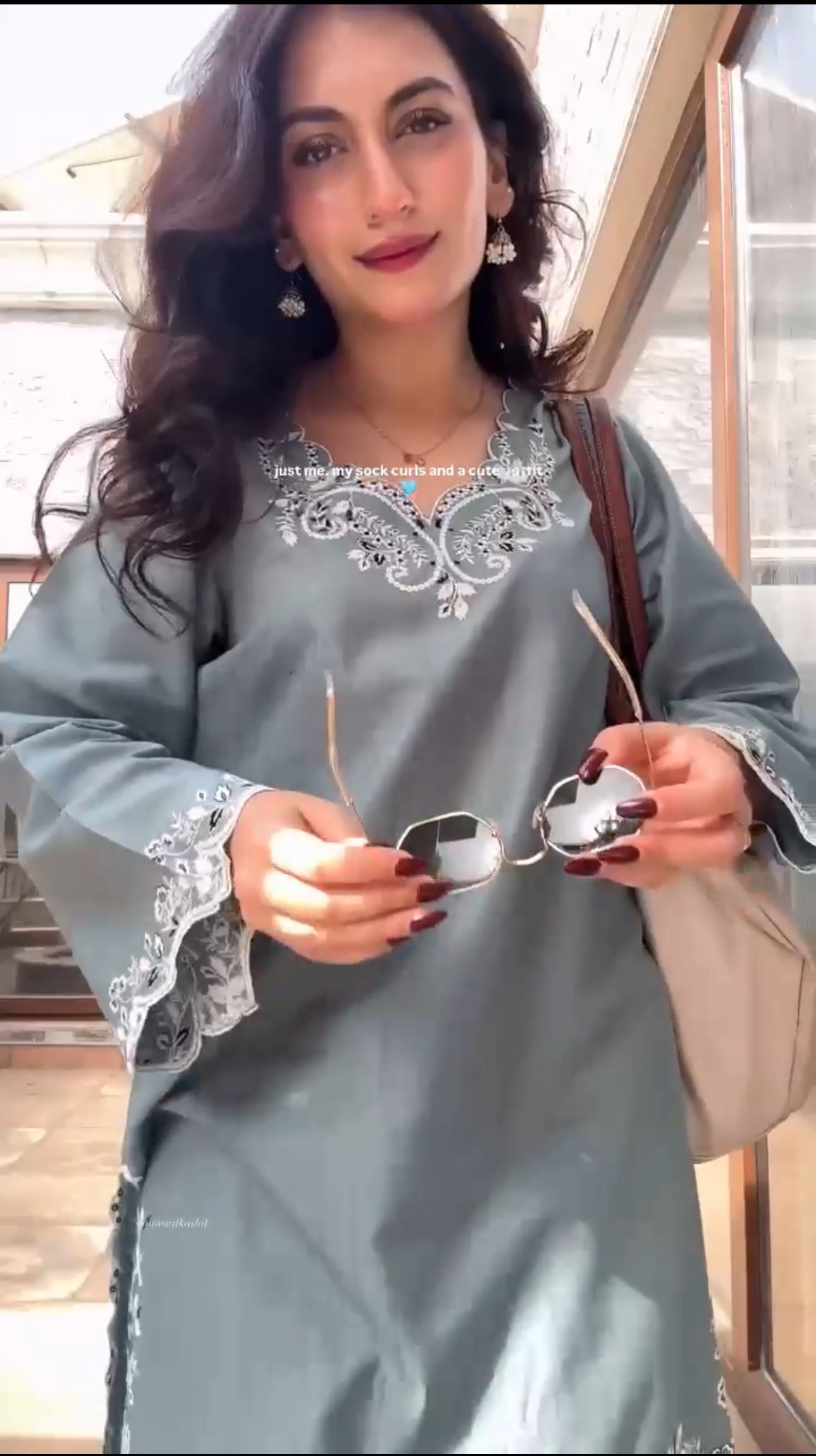 Grey Embroidered Co-ord Set