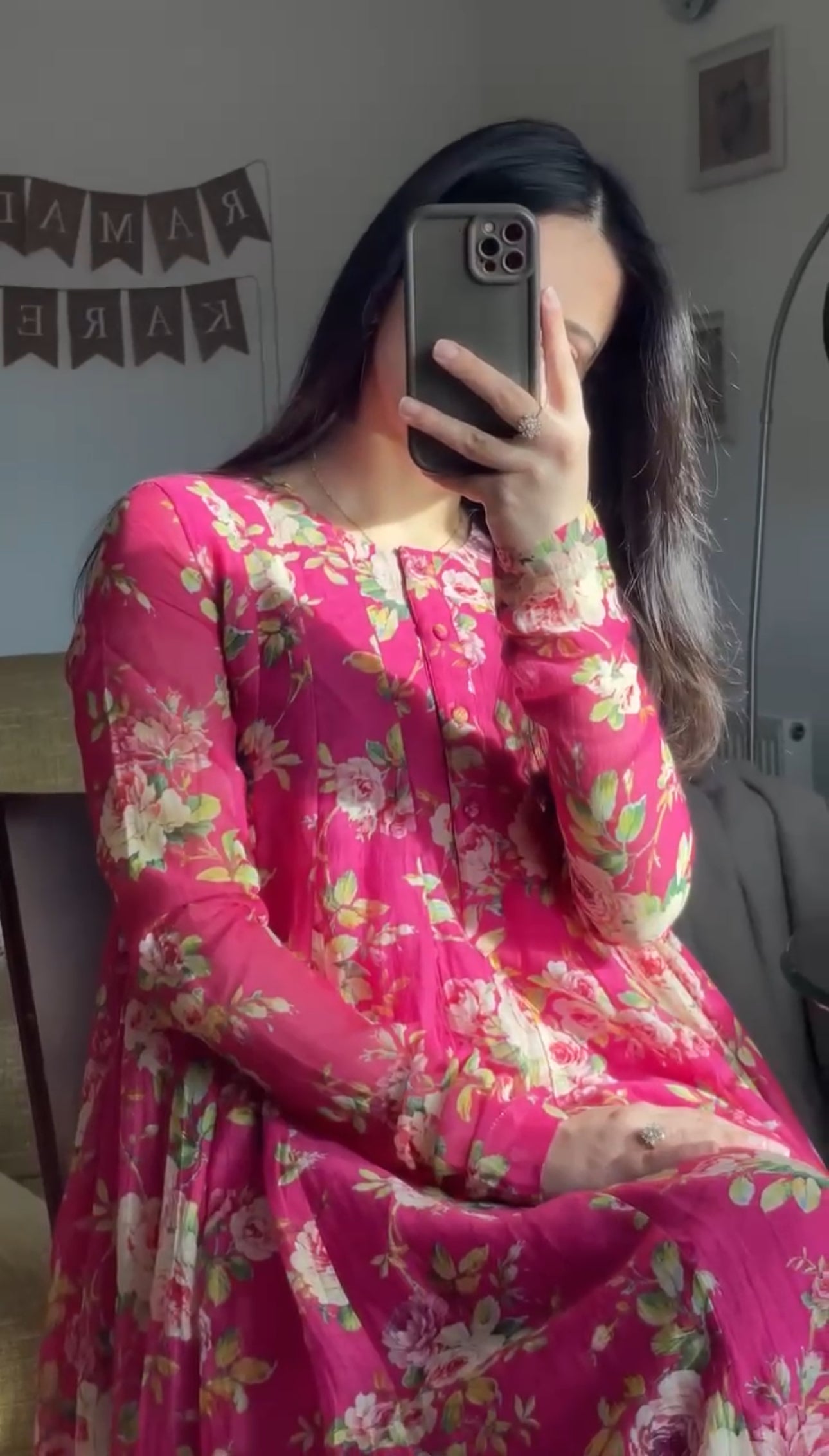 Floral anarkali suit