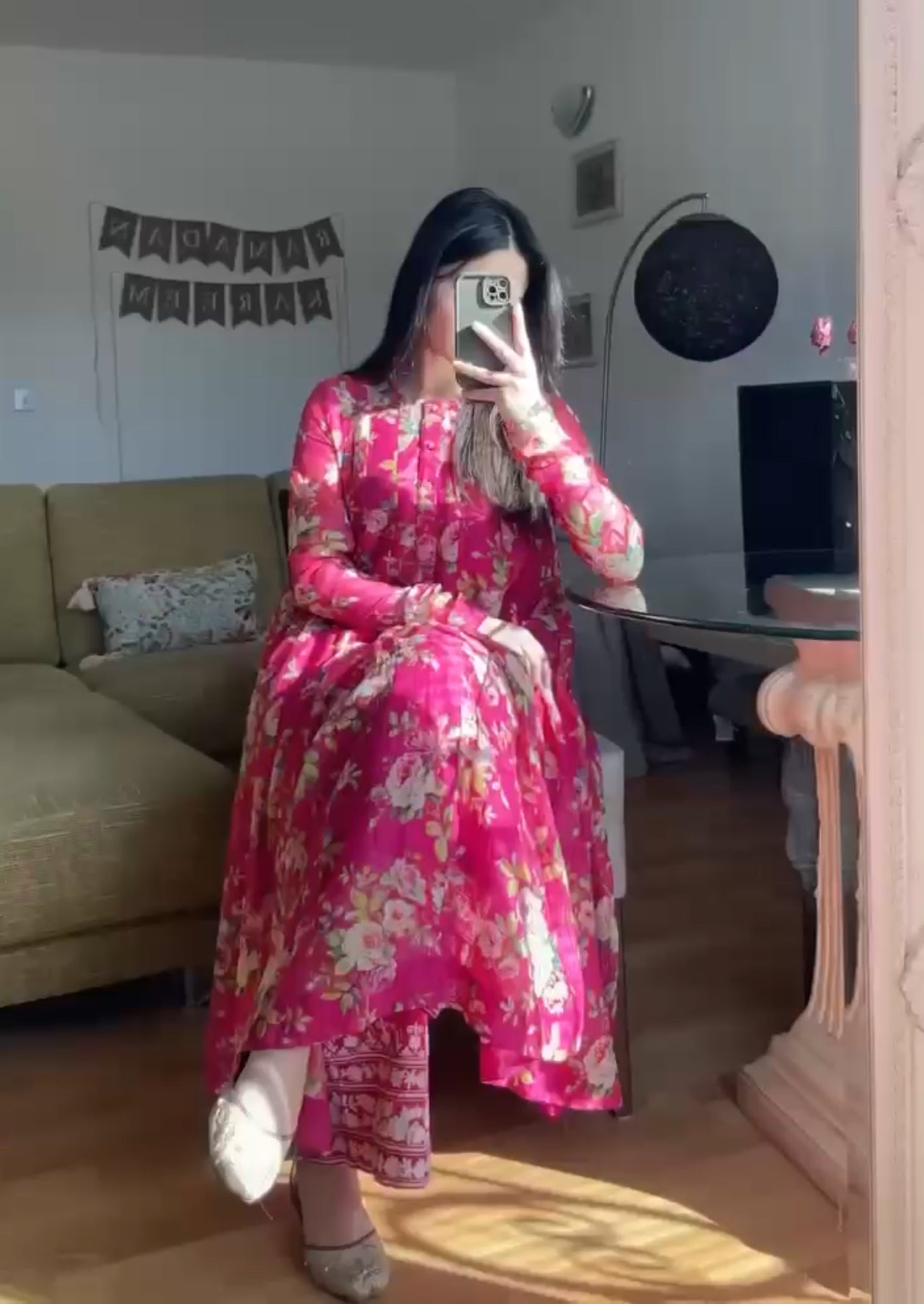 Floral anarkali suit