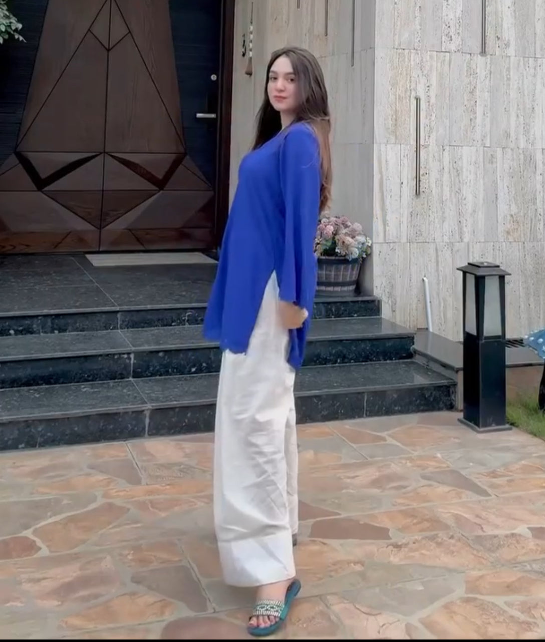 Royal blue embroidery Farsi cord set