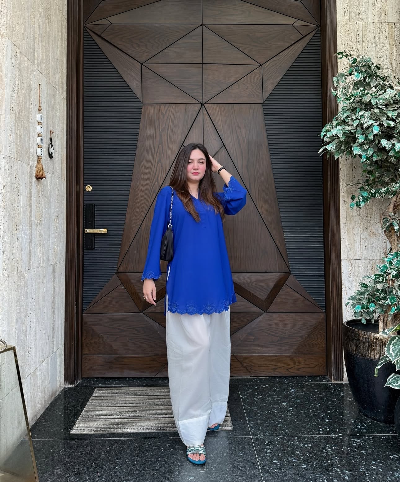 Royal blue embroidery Farsi cord set