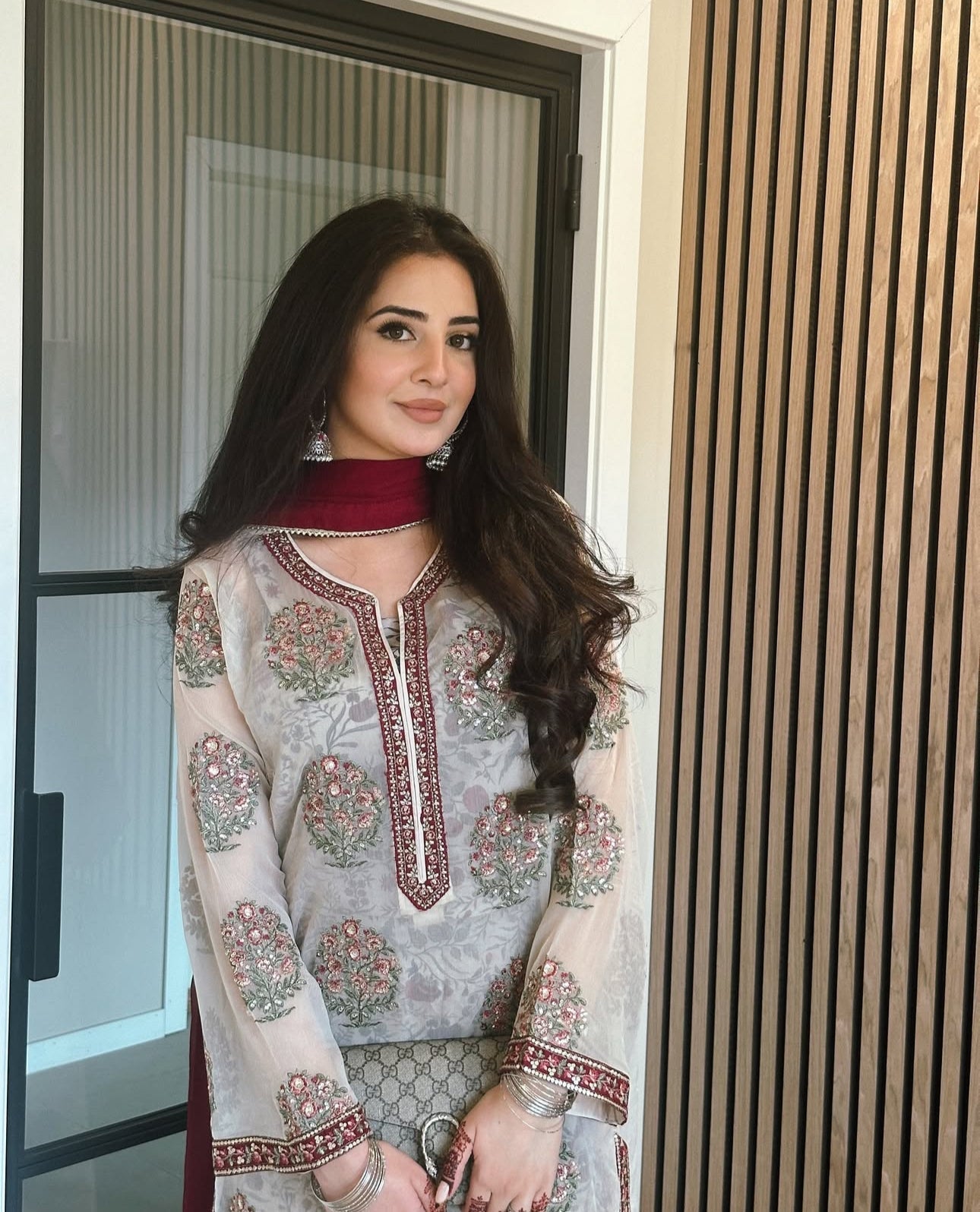 Organza white suit with Duppta