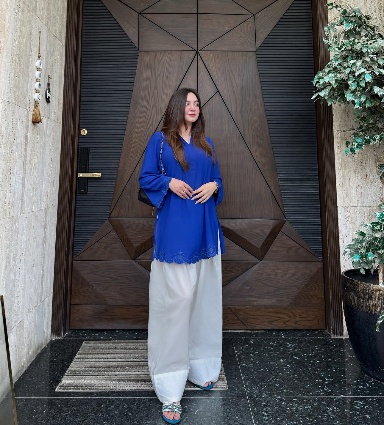 Royal blue embroidery Farsi cord set