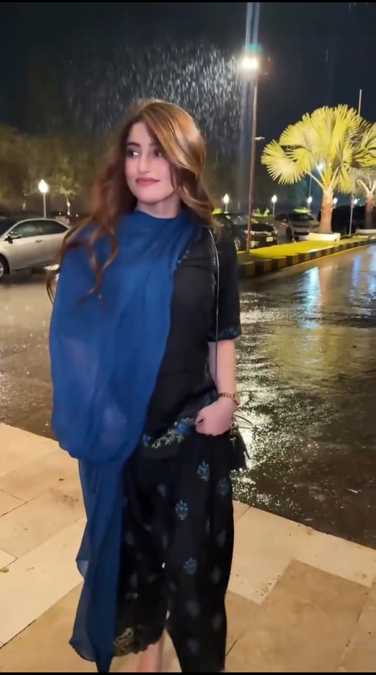 Classic black blue duppta suit