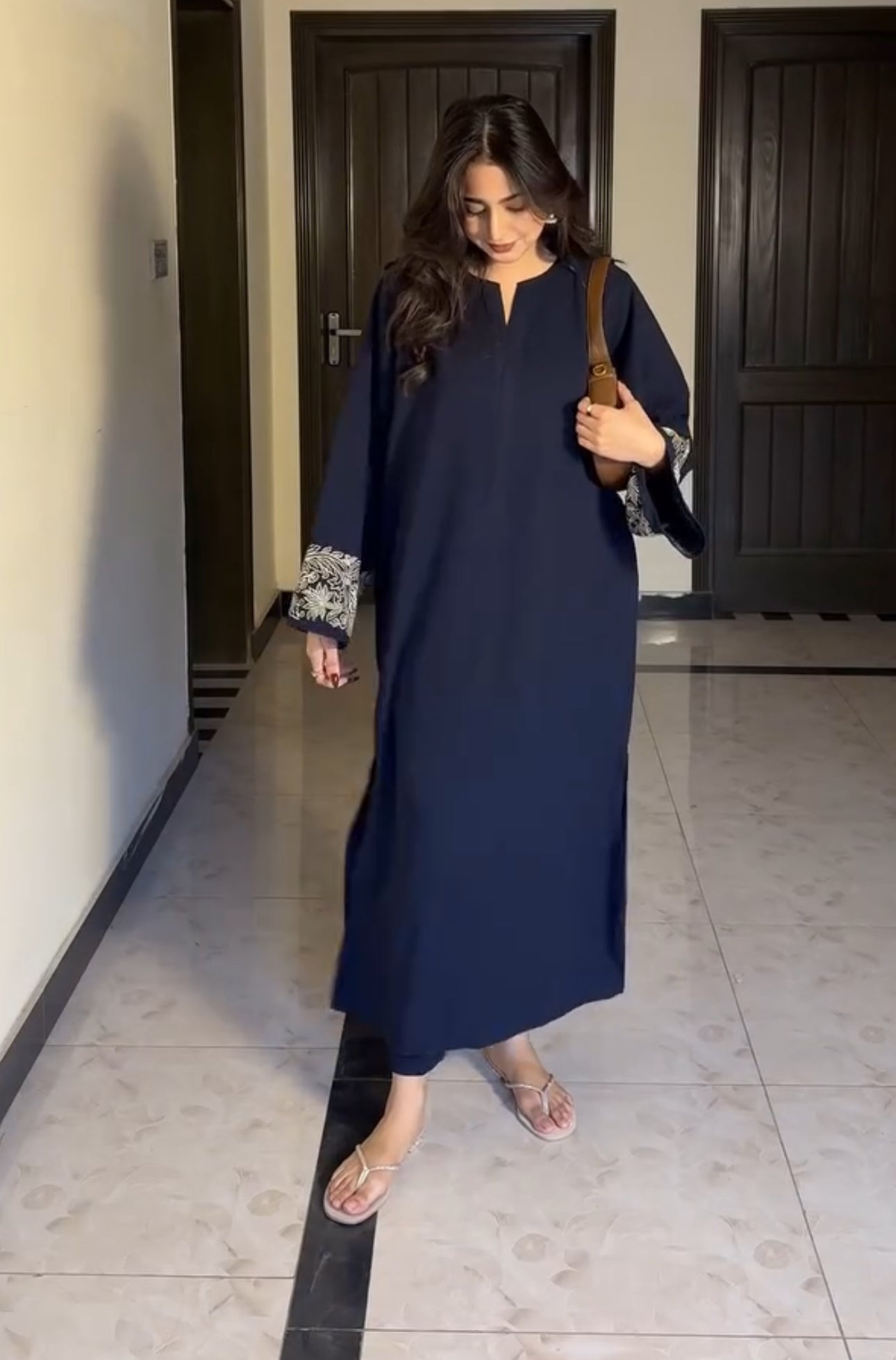 Blue Over Size kurti set