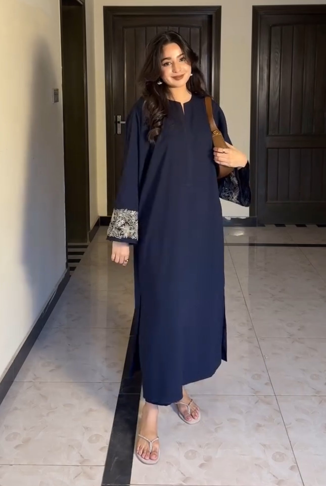 Blue Over Size kurti set