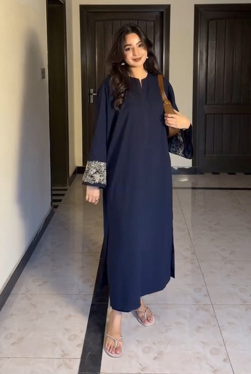 Blue Over Size kurti set