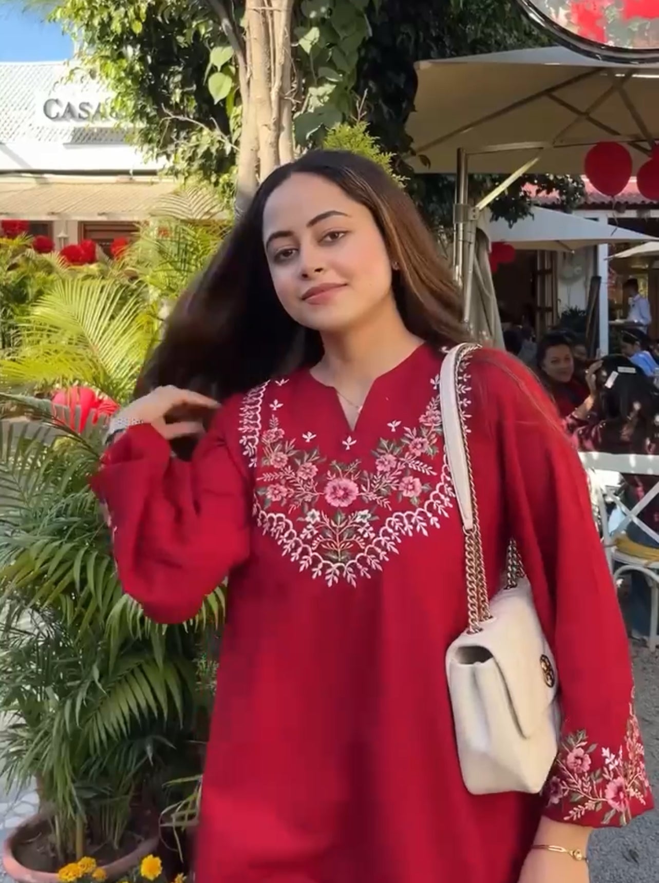 Red Embroidered Co-ord set