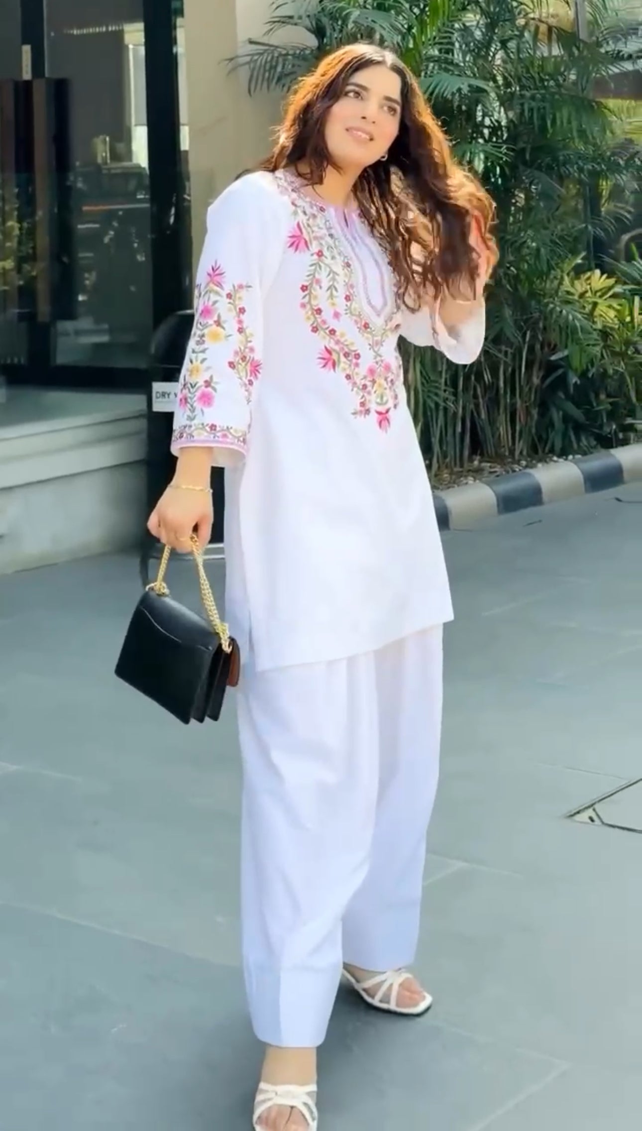 Full White Embroidery Co-ord Set