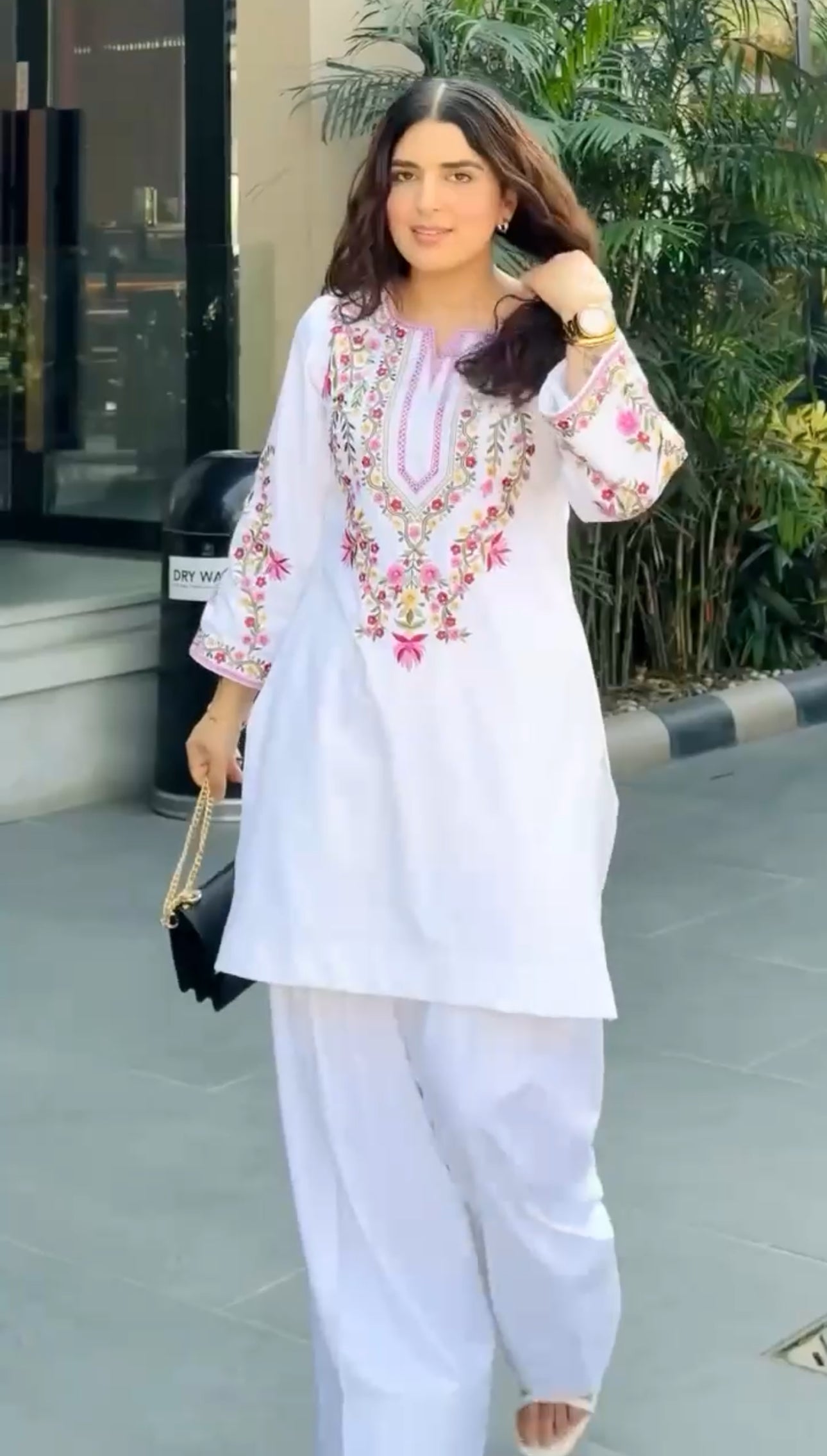 Full White Embroidery Co-ord Set