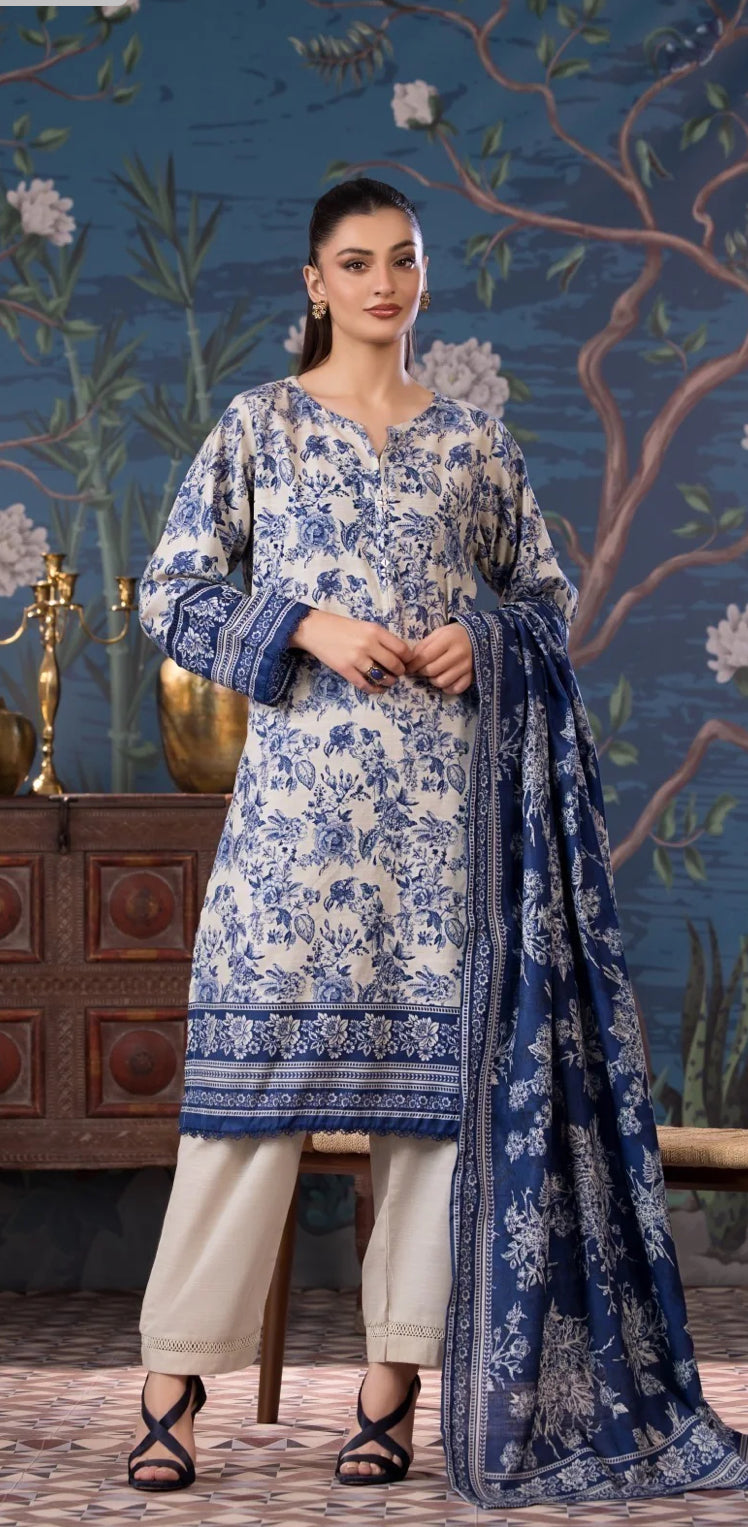 Pakistani printed blue Pure Cotton Suit Set