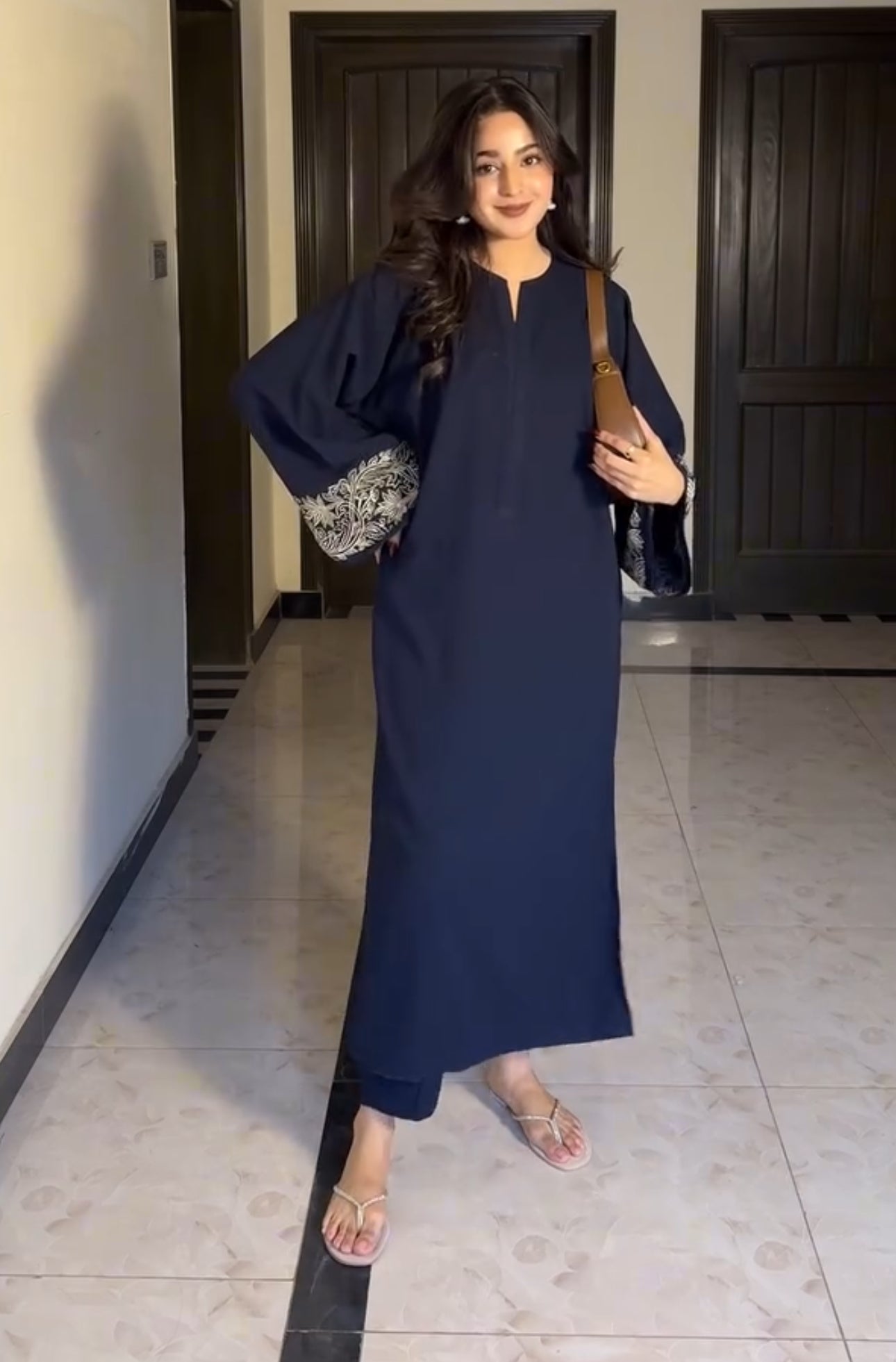 Blue Over Size kurti set