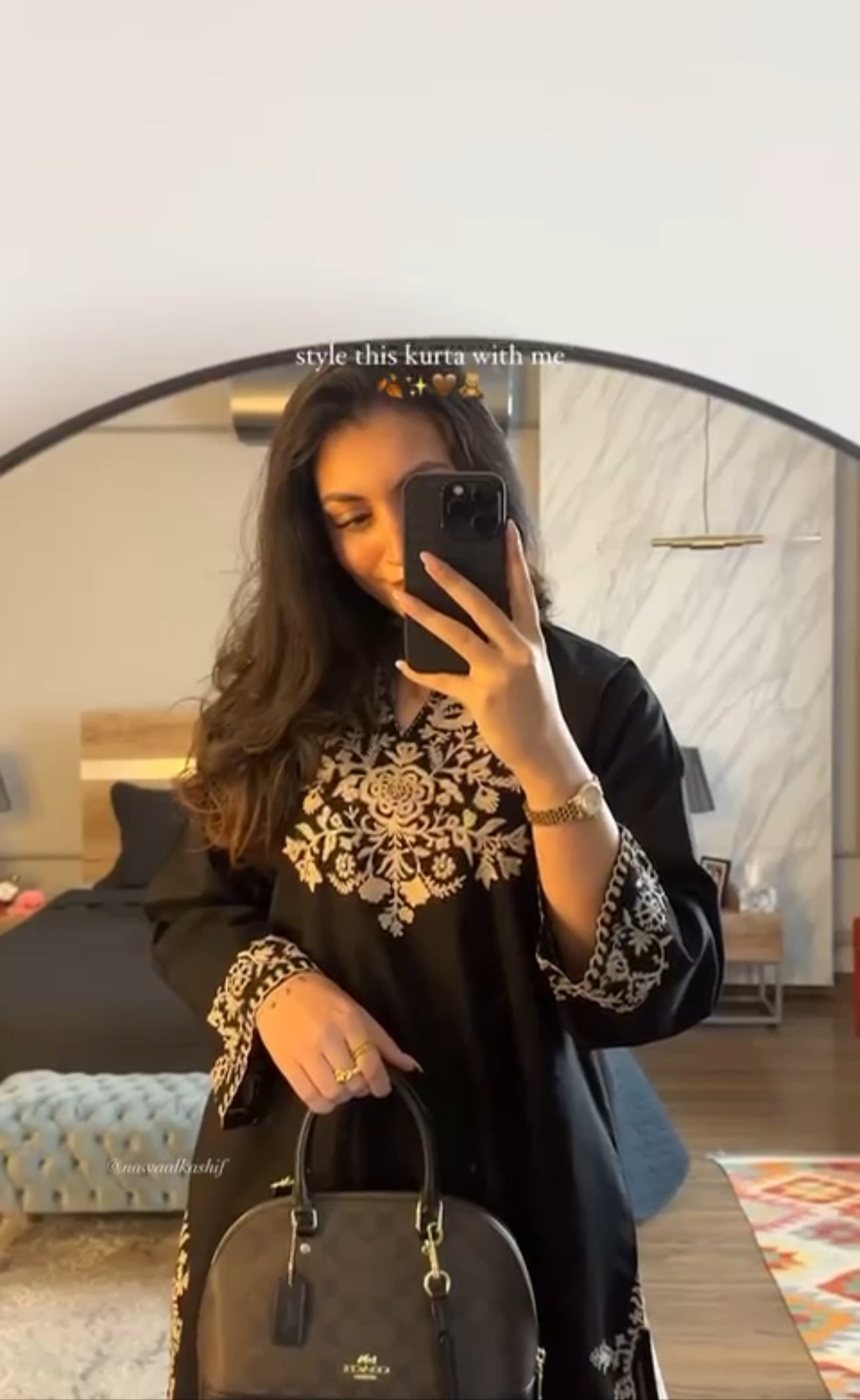 Pure Cotton Embroidery Black Co-ord Set